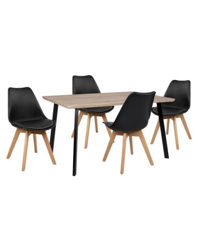 ΣΕΤ ΤΡΑΠΕΖΑΡΙΑΣ 5ΤΜΧ HM10347 ΤΡΑΠΕΖΙ 140x80x76 cm & 4 ΚΑΡΕΚΛΕΣ VEGAS