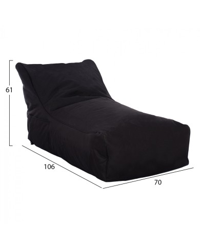 ΠΟΥΦ BLOOM ΑΔΙΑΒΡΟΧΟ HM5111.14 ΜΑΥΡΟ ΜΕ UV PROTECTION  106x70x61Υ εκ.