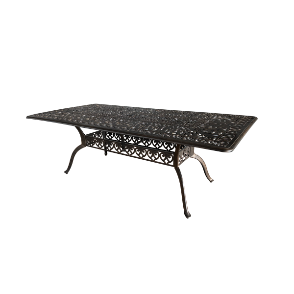 Τραπέζι Αλουμινίου μασίφ φερ φοζε XG18001 αντικέ μπρονζε με σχέδιο 220x106x72εκ.