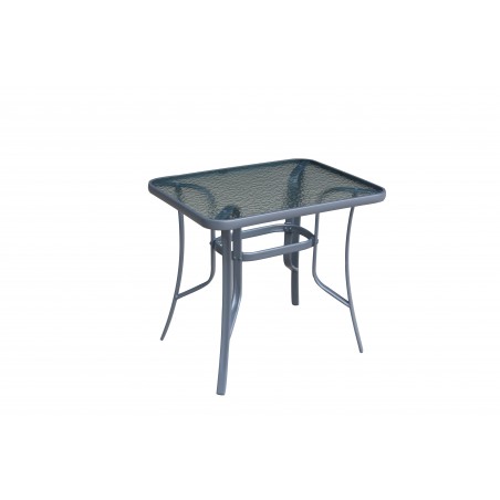 Τραπέζι εξωτερικού χώρου με τζάμι  ασφαλείας σε χρώμα γκρι. 80 x 60 x 72 cm