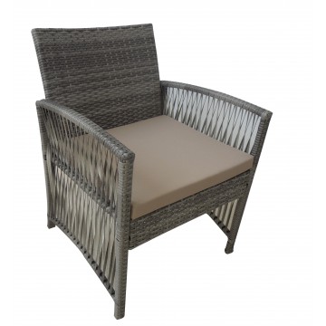 Σαλόνι ratan/wicker εξωτερικου χώρου σετ 4 τεμαχίων αλουμινίου με διθέσιο καναπέ χρώμα γκρι