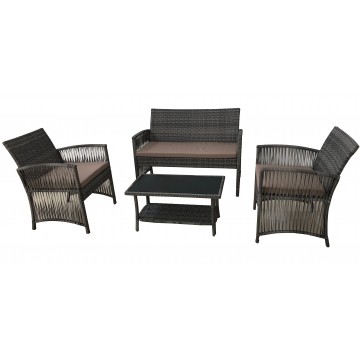 Σαλόνι ratan/wicker εξωτερικου χώρου σετ 4 τεμαχίων μεταλλικο