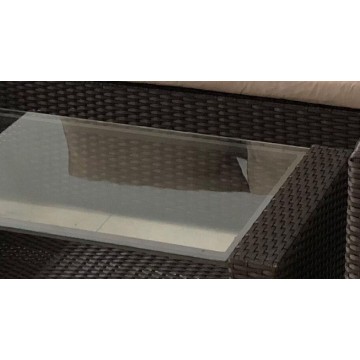 Σαλόνι ratan/wicker εξωτερικου χώρου σετ 4 τεμαχίων με διθέσιο καναπέ χρώμα καφέ