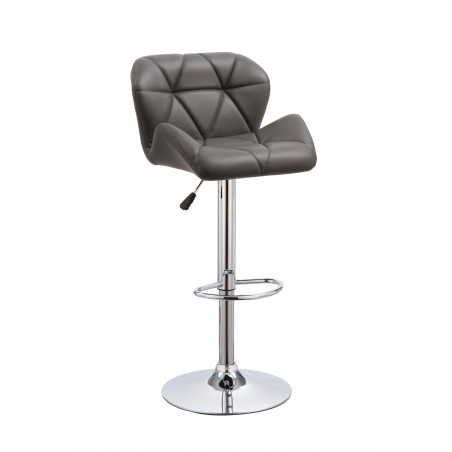 Σκαμπό για μπαρ με πλάτη επενδυμένο με δερματίνη PU χρώματος καφέ