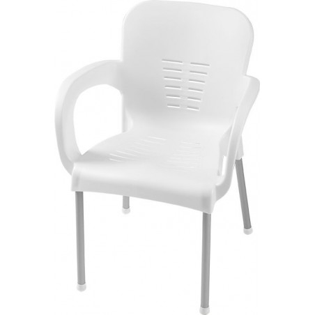 πολυθρονα πλαστική με αλουμινίου πόδια χρωματιστή 59,5*59*81εκ.