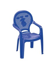 Πλαστική παιδική πολυθρόνα μπλε με σχέδιο