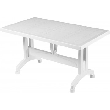 τραπεζι πλαστικό με κεντρικό δοκό στήριξης λευκό