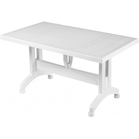 τραπεζι πλαστικό με κεντρικό δοκό στήριξης λευκό 140*80*72ΕΚ