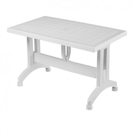 τραπεζι πλαστικό με κεντρικό δοκό στήριξης ασπρο 120*70*73εκ