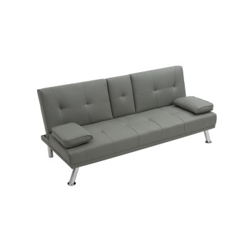 καναπες κρεβατι με επενδυση PU γκρι