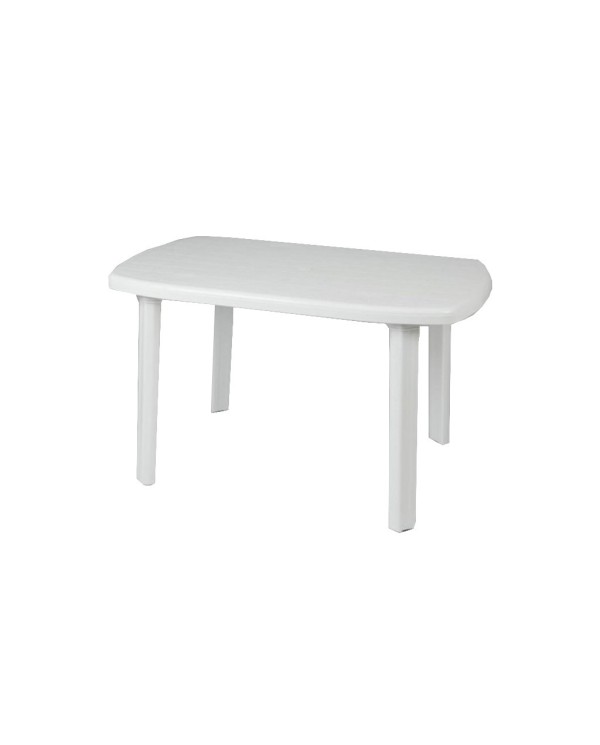 Τραπέζι πλαστικό με ίσια πόδια λευκό 125 x 80 x 72 cm