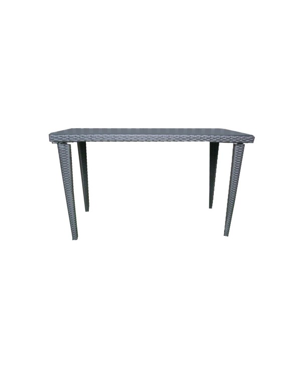 Τραπέζι ρατάν (πλεκτό) αλουμινίου σε γκρι χρώμα επιφάνεια και με αποσπώμενα πόδια διαστάσεων 120x60x72cm