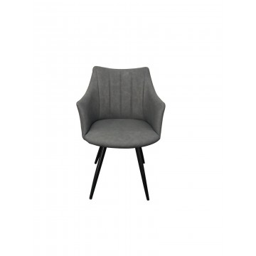 Πολυθρόνα για καφετερία με γκρι PU