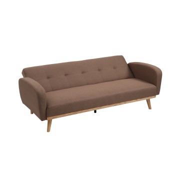 καναπες κρεβατι υφασμα σε καφε χρωμα με μπρατσα