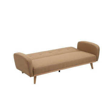 καναπες κρεβατι υφασμα σε μπεζ χρωμα με μπρατσα