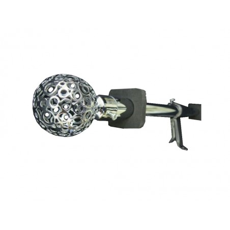 Κουρτινόξυλα επεκτεινόμενα μπάλα μονά 1,5 μέτρο μέχρι 3 μέτρα σε inox χρώμα