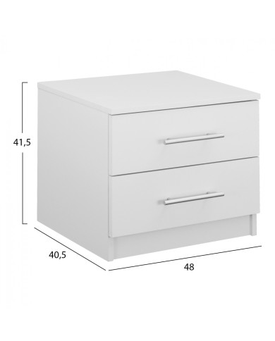 ΚΟΜΟΔΙΝΟ ΜΕΛΑΜΙΝΗΣ CHELSEA HM2220.05 ΛΕΥΚΟ 48x40,5x41,5 εκ.