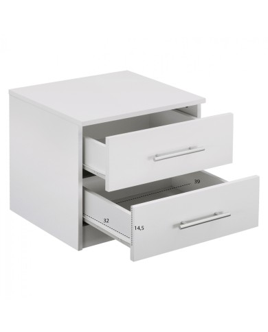 ΚΟΜΟΔΙΝΟ ΜΕΛΑΜΙΝΗΣ CHELSEA HM2220.05 ΛΕΥΚΟ 48x40,5x41,5 εκ.