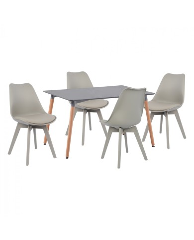 ΣΕΤ ΤΡΑΠΕΖΑΡΙΑΣ 5 ΤΜΧ ΤΡΑΠΕΖΙ 120x80x73 cm MINIMAL ΜΕ ΚΑΡΕΚΛΕΣ ΠΟΛΥΠΡΟΠΥΛΕΝΙΟΥ ΓΚΡΙ HM11329.10