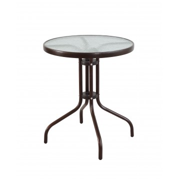 τραπεζι εξωτερικου χωρου μεταλλικο με τζαμι