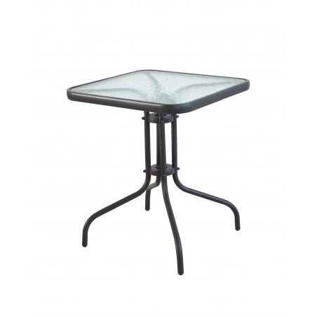 τραπεζι τετραγωνο 60cm*60cm μεταλλικό εξωτερικου χώρου γκρι χρώματος