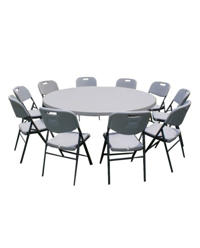 ΤΡΑΠΕΖΙ CATERING-ΣΥΝΕΔΡΙΟΥ Φ180Χ74εκ ΠΤΥΣΣΟΜΕΝΟ ΣΤΡΟΓΓΥΛΟ