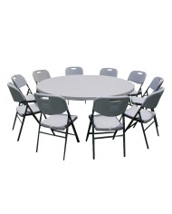 ΤΡΑΠΕΖΙ CATERING-ΣΥΝΕΔΡΙΟΥ Φ180Χ74εκ ΠΤΥΣΣΟΜΕΝΟ ΣΤΡΟΓΓΥΛΟ