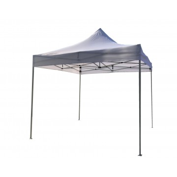 Κιόσκι πτυσσόμενο 3mx3m βαρέως τύπου με λευκό μεταλλικό σκελετό και λευκό ύφασμα αδιάβροχο 260gr βαρέως τύπου