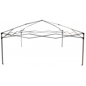 Κιόσκι πτυσσόμενο 3mx3m με λευκό μεταλλικό σκελετό και λευκο ύφασμα αδιαβροχο 260gr