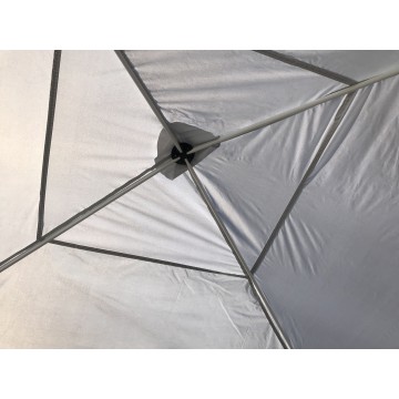 Κιόσκι πτυσσόμενο 3mx3m με λευκό μεταλλικό σκελετό και λευκο ύφασμα αδιαβροχο 260gr