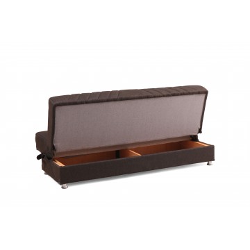 Καναπές κρεβατι μπαούλο 3θεσιος μαυρο καφέ