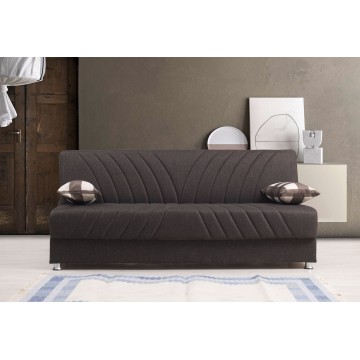 Καναπές κρεβατι μπαούλο 3θεσιος μαυρο καφέ