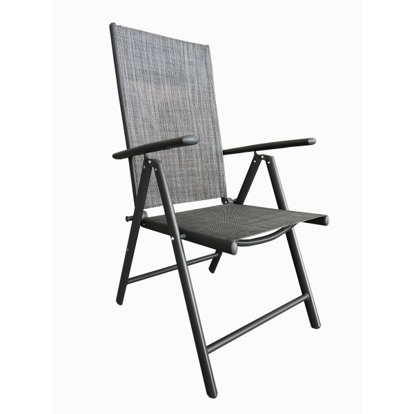 Πολυθρόνα πτυσσόμενη αλουμινίου 7 θέσεων ψηλή πλάτη textilene κάθισμα σε ανθρακί χρώμα HYC-097 65.5x56x107εκ