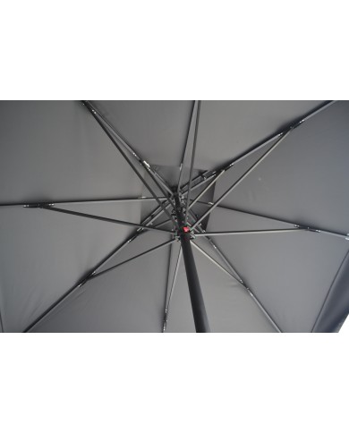 Ομπρέλα αλουμινίου 3x3μ υφασμάτινη 320g/㎡ Polyester με αεραγωγό επικάλυψη PU σε γκρι χρώμα επαγγελματική SL-UM007
