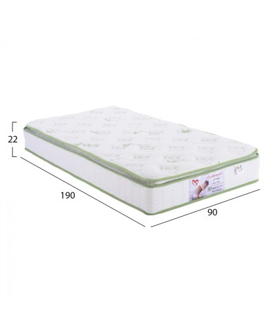 ΣΤΡΩΜΑ CONTINUOUS SPRING ΜΕ ΑΝΩΣΤΡΩΜΑ ALOE VERA 90X190 HM372.11 ΜΟΝΗΣ ΟΨΗΣ