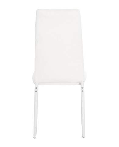 Καρέκλα μεταλλική-pvc χρώματος άσπρο DY-N2302 40x40x96εκ