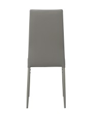 Καρέκλα μεταλλική-pvc χρώματος γκρι ψηλή πλάτη με σχέδιο DY-N2302 40x40x96εκ﻿