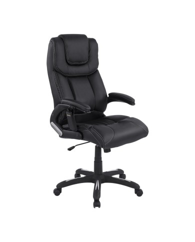 ΚΑΡΕΚΛΑ ΓΡΑΦΕΙΟΥ THORIN HM1050.01 ΜΕ MASSAGE ΜΑΥΡΗ HOMEMARKT 62x70x127Y εκ.