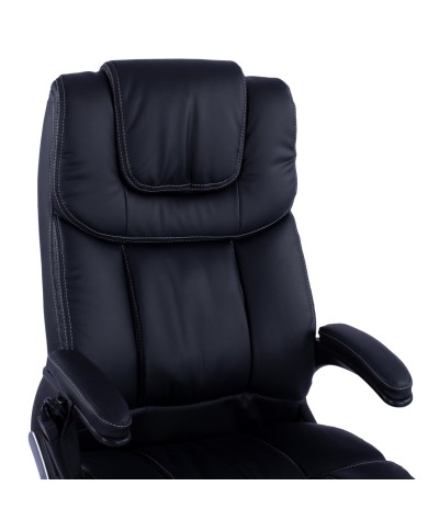 ΚΑΡΕΚΛΑ ΓΡΑΦΕΙΟΥ THORIN HM1050.01 ΜΕ MASSAGE ΜΑΥΡΗ HOMEMARKT 62x70x127Y εκ.