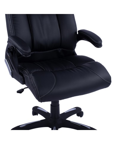 ΚΑΡΕΚΛΑ ΓΡΑΦΕΙΟΥ THORIN HM1050.01 ΜΕ MASSAGE ΜΑΥΡΗ HOMEMARKT 62x70x127Y εκ.