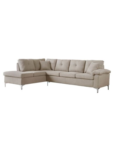 ΚΑΝΑΠΕΣ ΓΩΝΙΑ ΑΡΙΣΤΕΡΗ ZAILA HM3086L ΥΦΑΣΜΑ ΜΠΕΖ 282x197x90 εκ.