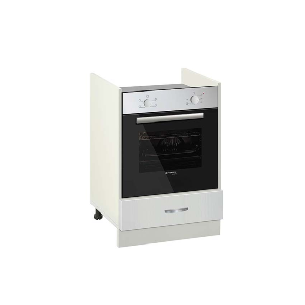 Ντουλάπι Κουζίνας επιδαπέδιο για εντοιχιζόμενη κουζίνα, No 601F MDF Snow, Genomax