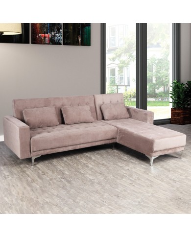 ΚΑΝΑΠΕΣ ΚΡΕΒΑΤΙ ΓΩΝΙΑ ΑΝΑΣΤΡΕΨΙΜΗ ELIZA HM3145.01 ΣΕ ΜΠΕΖ ΧΡΩΜΑ 244Χ162Χ84Υ εκ.