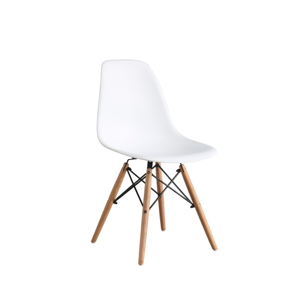 ΚΑΡΕΚΛΑ ΜΕ ΞΥΛΙΝΑ ΠΟΔΙΑ ΚΑΙ ΚΑΘΙΣΜΑ TWIST PP ΣΕ ΑΣΠΡΟ ΧΡΩΜΑ  PC-071 47x52x82εκ.