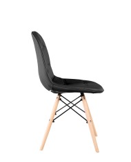 Καρέκλα ξύλινη/PU σε χρώμα φυσικό/μαύρο KY-02 50x44x84