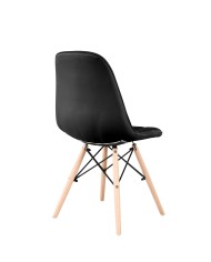 Καρέκλα ξύλινη/PU σε χρώμα φυσικό/μαύρο KY-02 50x44x84