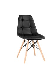 Καρέκλα ξύλινη/PU σε χρώμα φυσικό/μαύρο KY-02 50x44x84