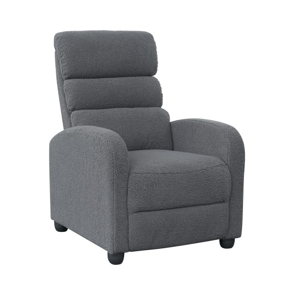 Πολυθρόνα ρυλαξ πρεζερα κρεβάτι ύφασμα teddy bear MR-RC001 γκρι ψήλη πλάτη  65x88x100εκ