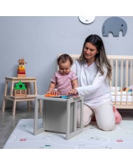 ΠΑΙΔΙΚΟ ΞΥΛΙΝΟ ΤΡΑΠΕΖΙ - ΚΑΡΕΚΛΑΚΙ MIKO HM9288 ΦΥΣΙΚΟ 35x37x32 εκ.