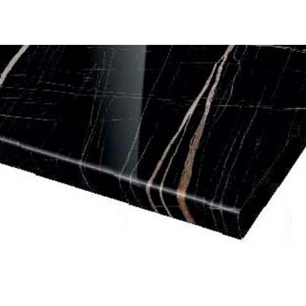 Πάγκος Θερμοανθεκτικός 60 εκ. βάθος, 3,8 εκ. πάχος, 4,2 μ. πλάτος, Marble Glantz Μαύρο, Genomax